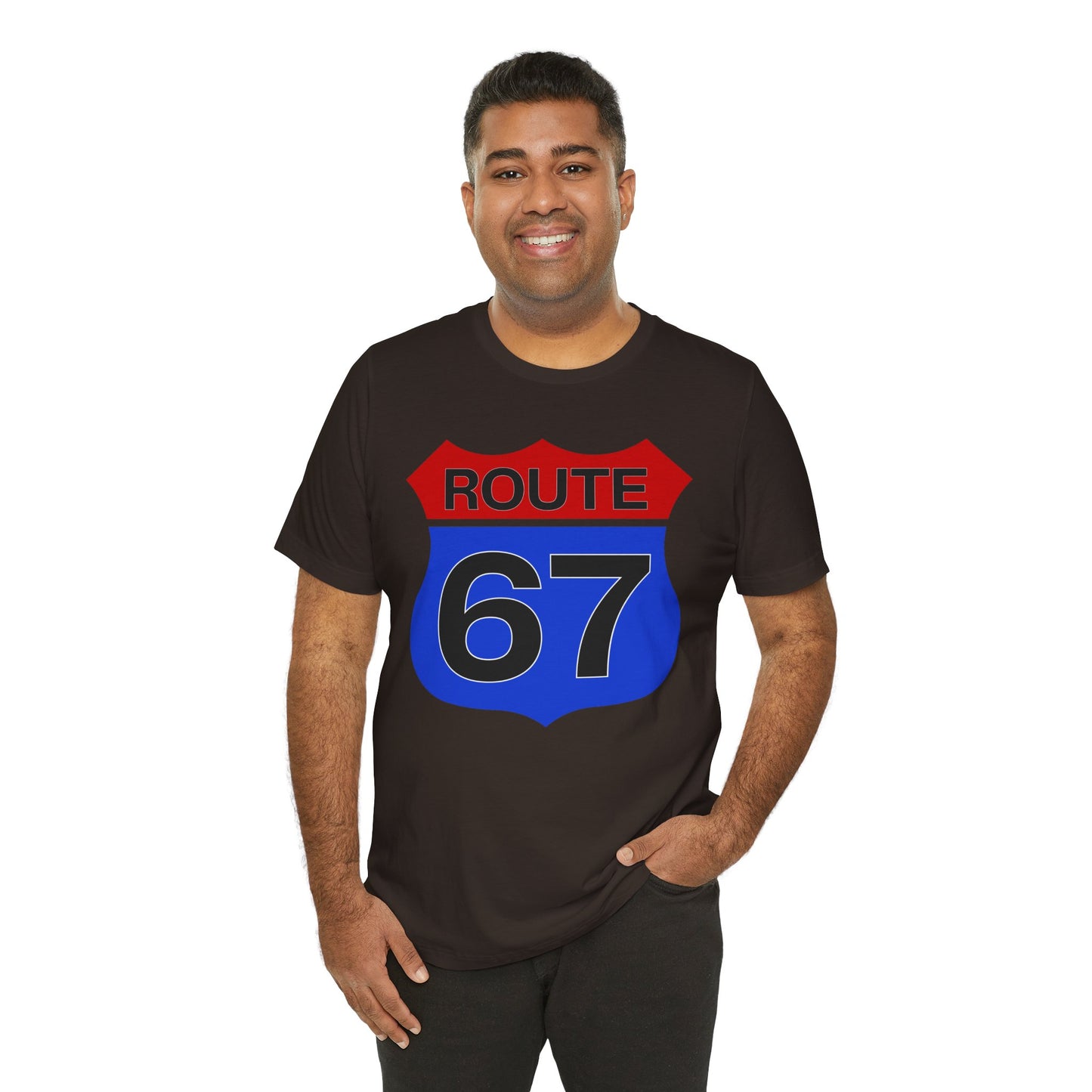 Red & Blue Route 67 – Unisex Tee
