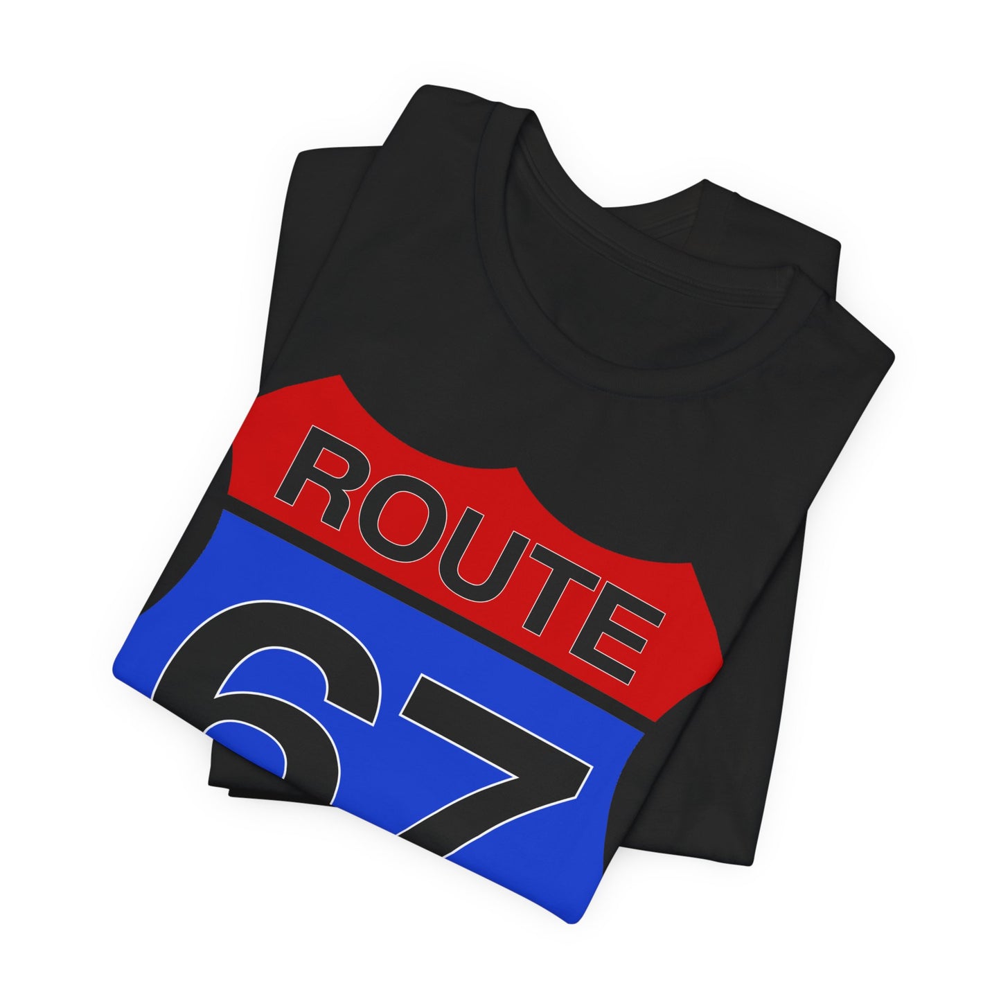 Red & Blue Route 67 – Unisex Tee