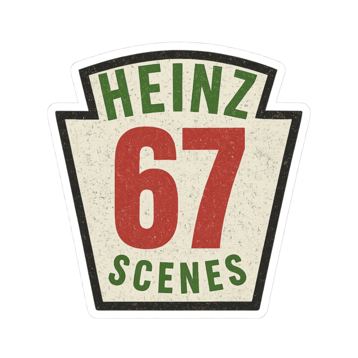 Vintage Shield “67 Scenes” Sticker — Vinyl Kiss-Cut