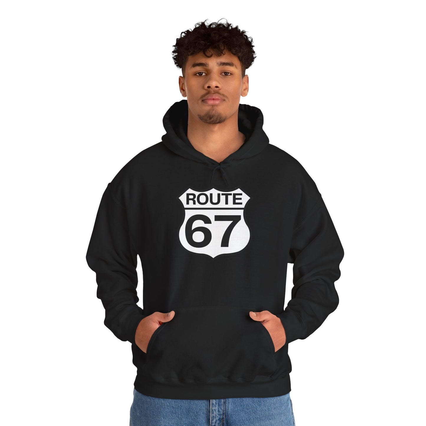 Classic Black & White Route 67 -- Unisex Hoodie