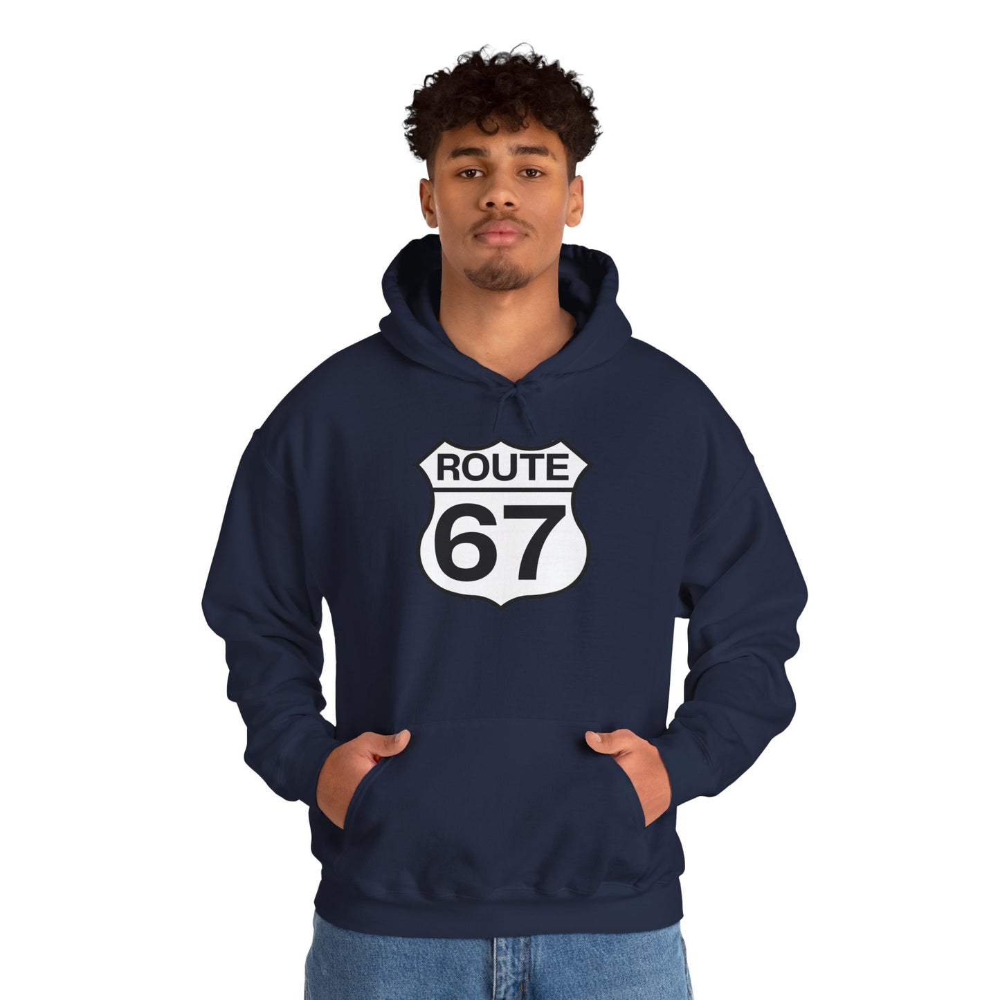 Classic Black & White Route 67 -- Unisex Hoodie