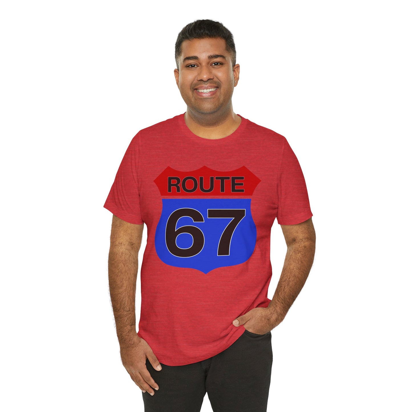 Red & Blue Route 67 – Unisex Tee