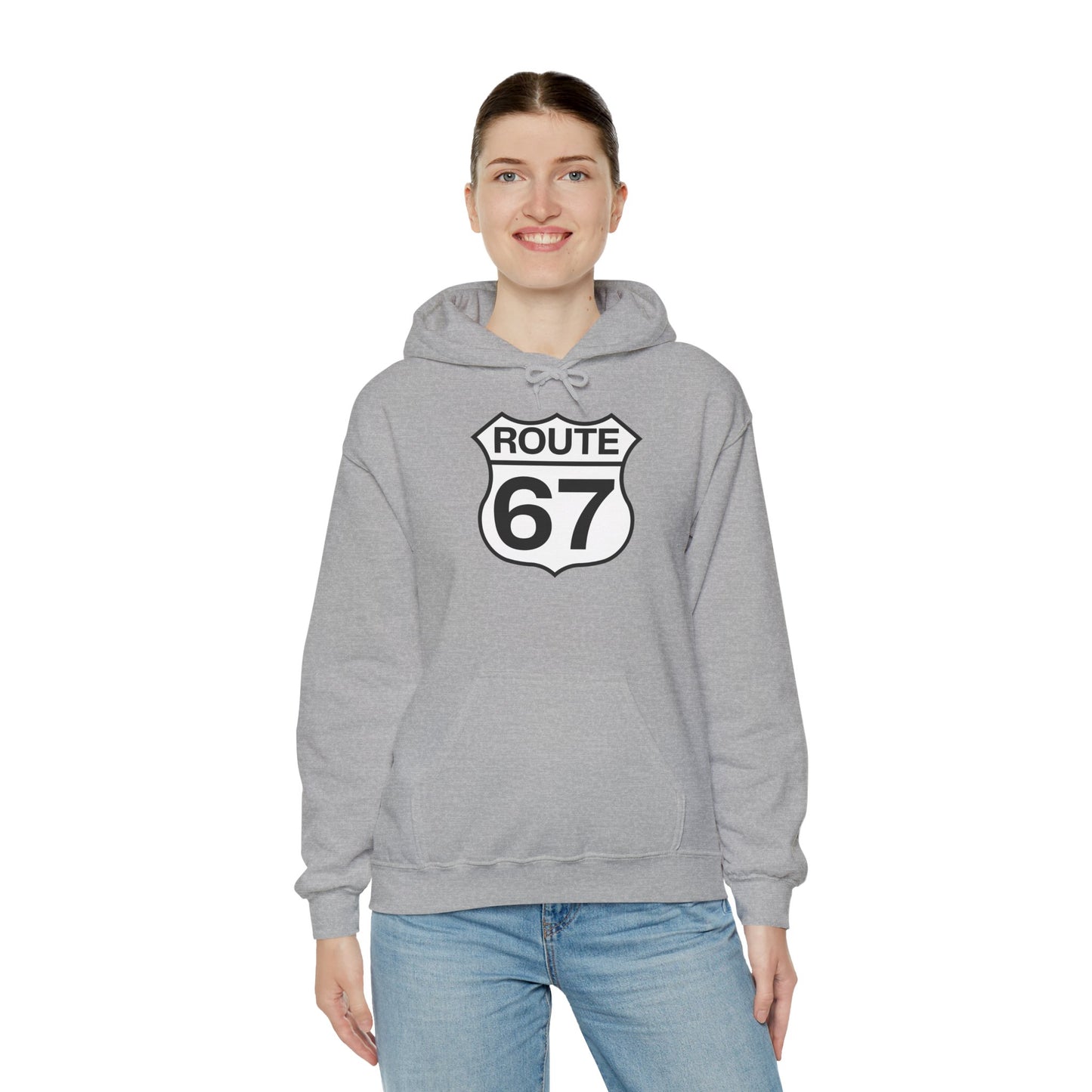 Classic Black & White Route 67 -- Unisex Hoodie