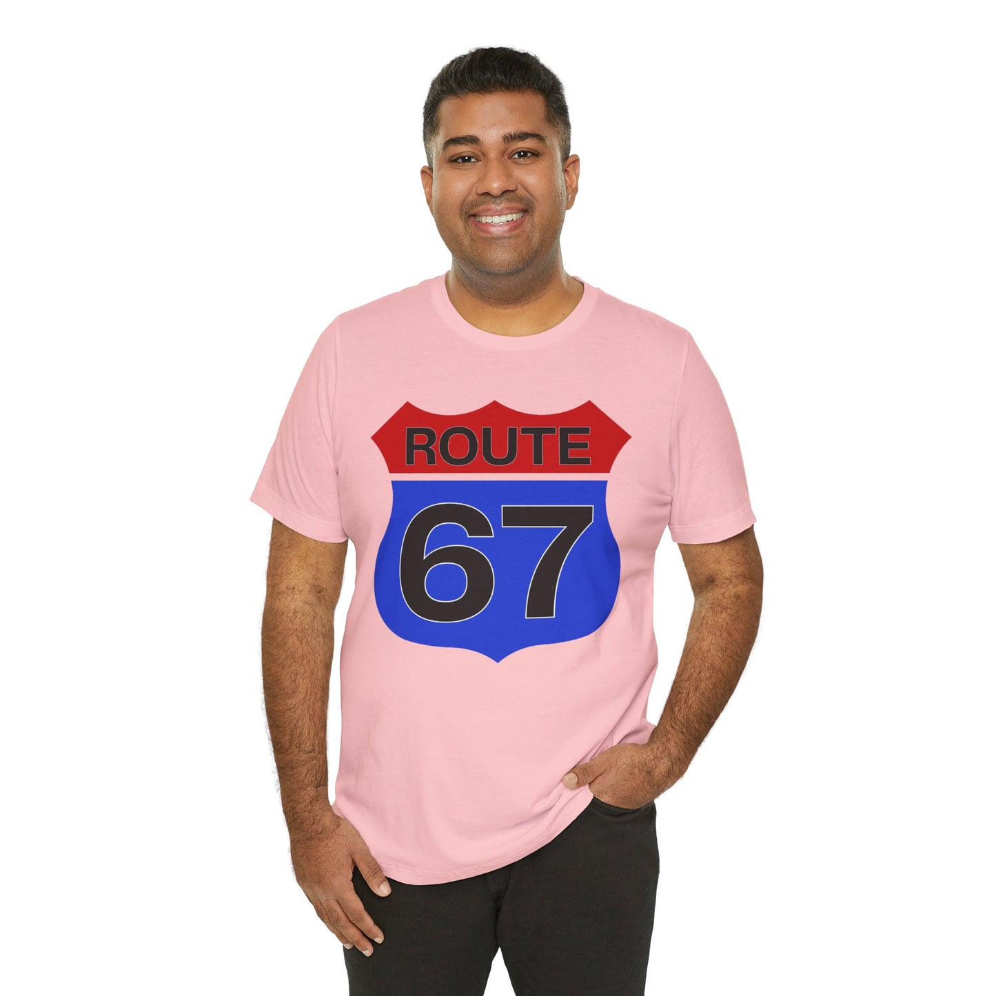 Red & Blue Route 67 – Unisex Tee