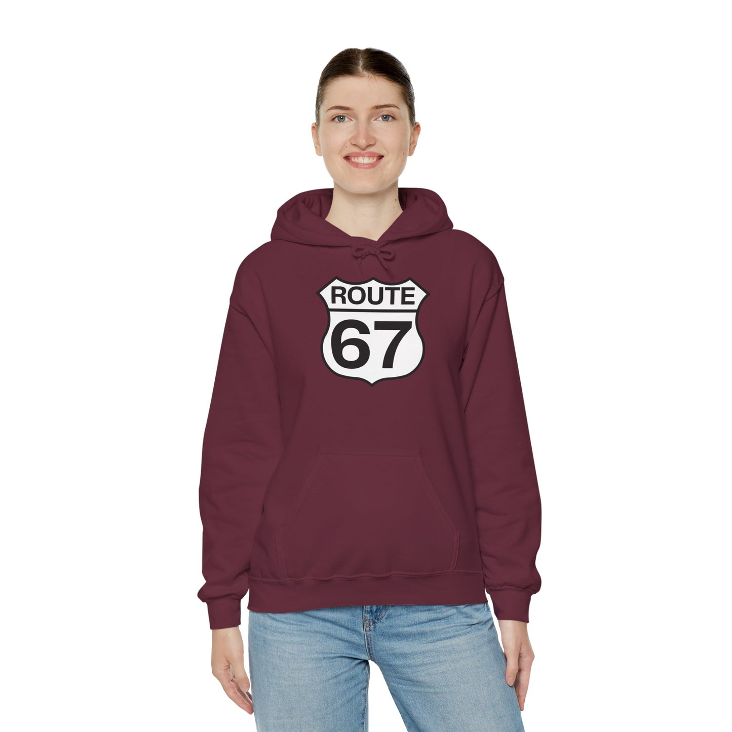 Classic Black & White Route 67 -- Unisex Hoodie
