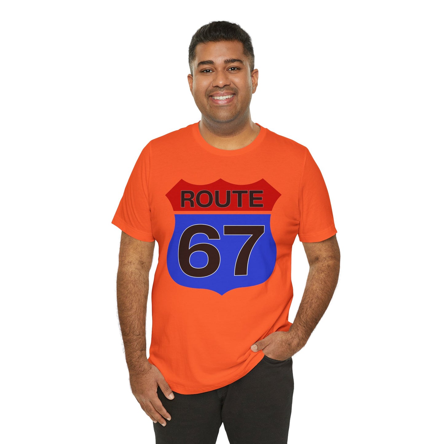 Red & Blue Route 67 – Unisex Tee