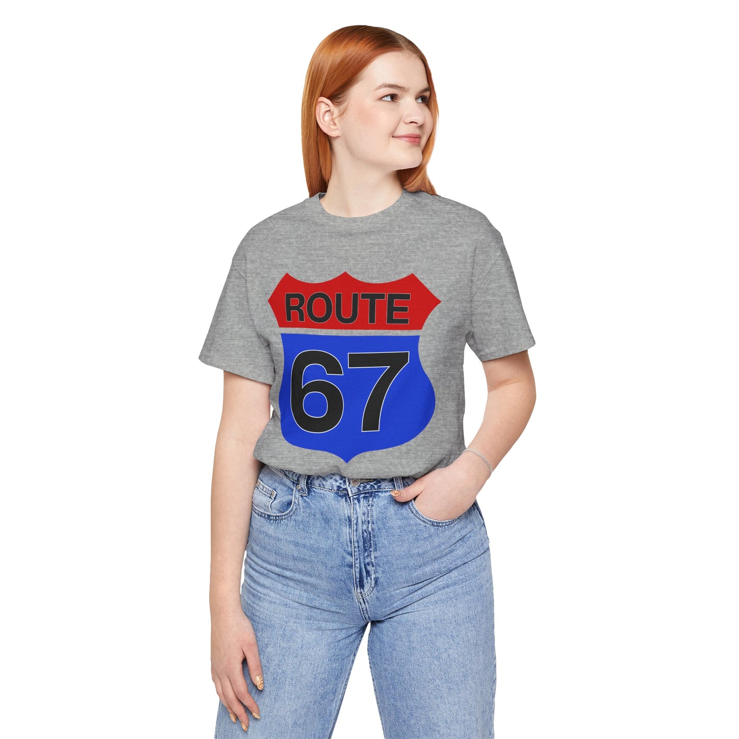Red & Blue Route 67 – Unisex Tee