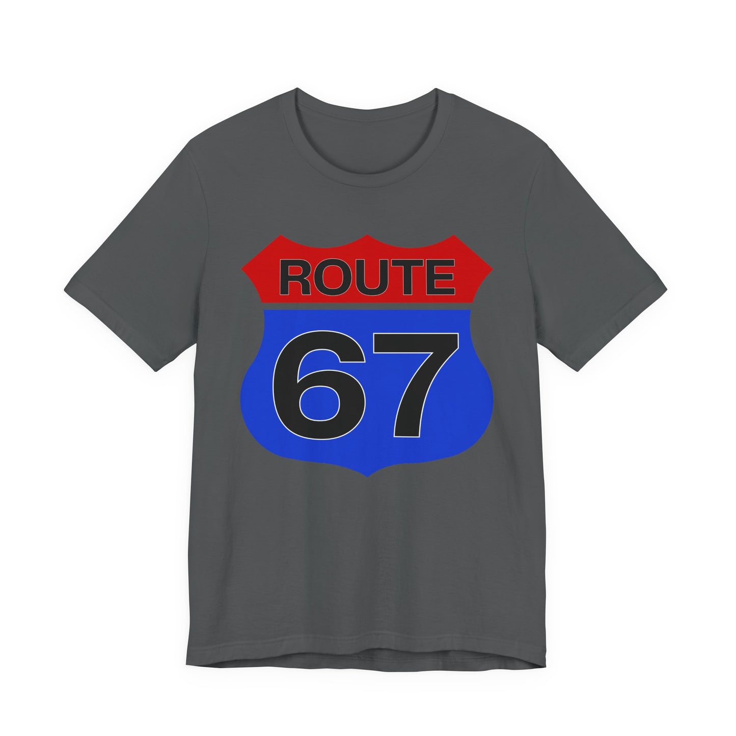 Red & Blue Route 67 – Unisex Tee