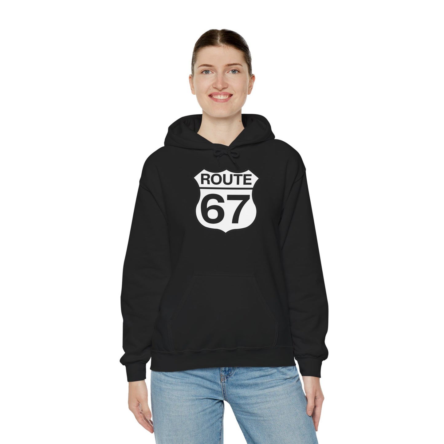 Classic Black & White Route 67 -- Unisex Hoodie