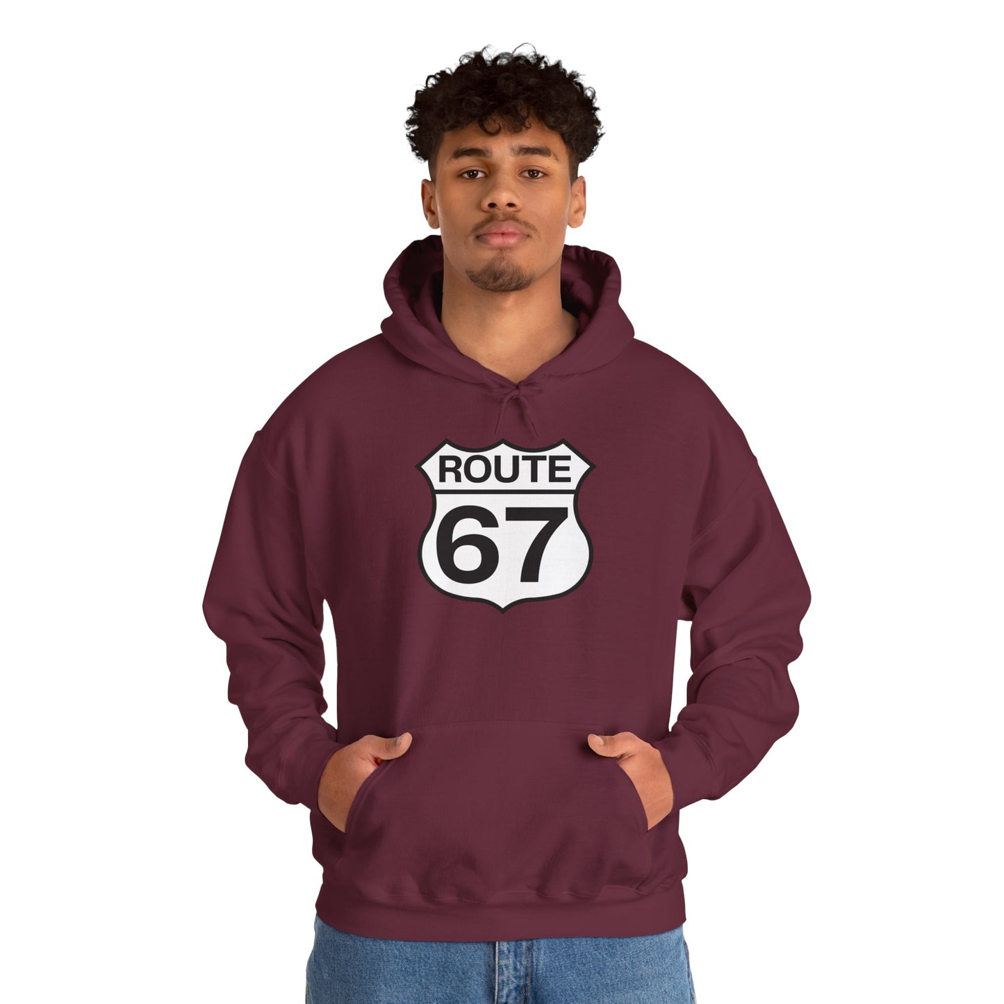 Classic Black & White Route 67 -- Unisex Hoodie