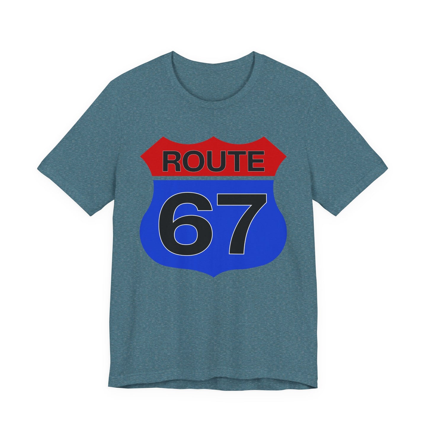 Red & Blue Route 67 – Unisex Tee