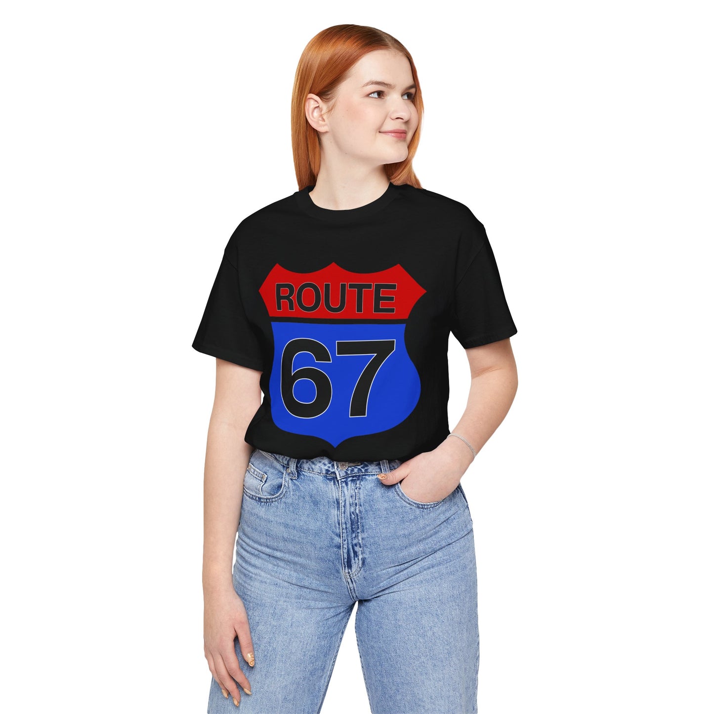 Red & Blue Route 67 – Unisex Tee