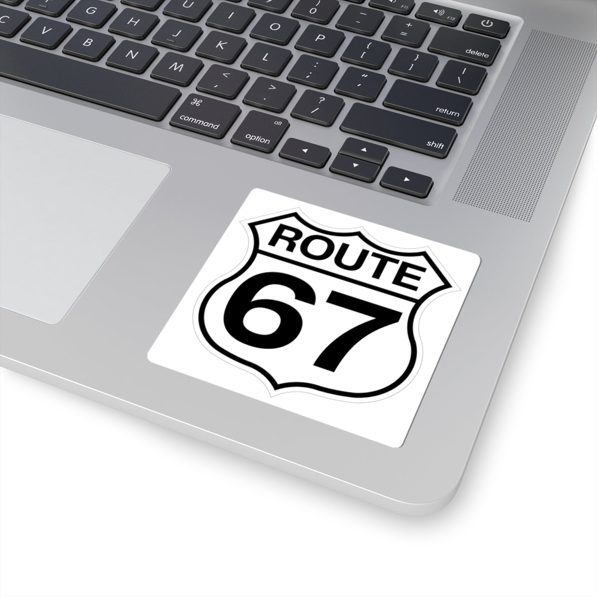 Classic Route 67 Highway Shield Sticker — Vinyl Kiss-Cut