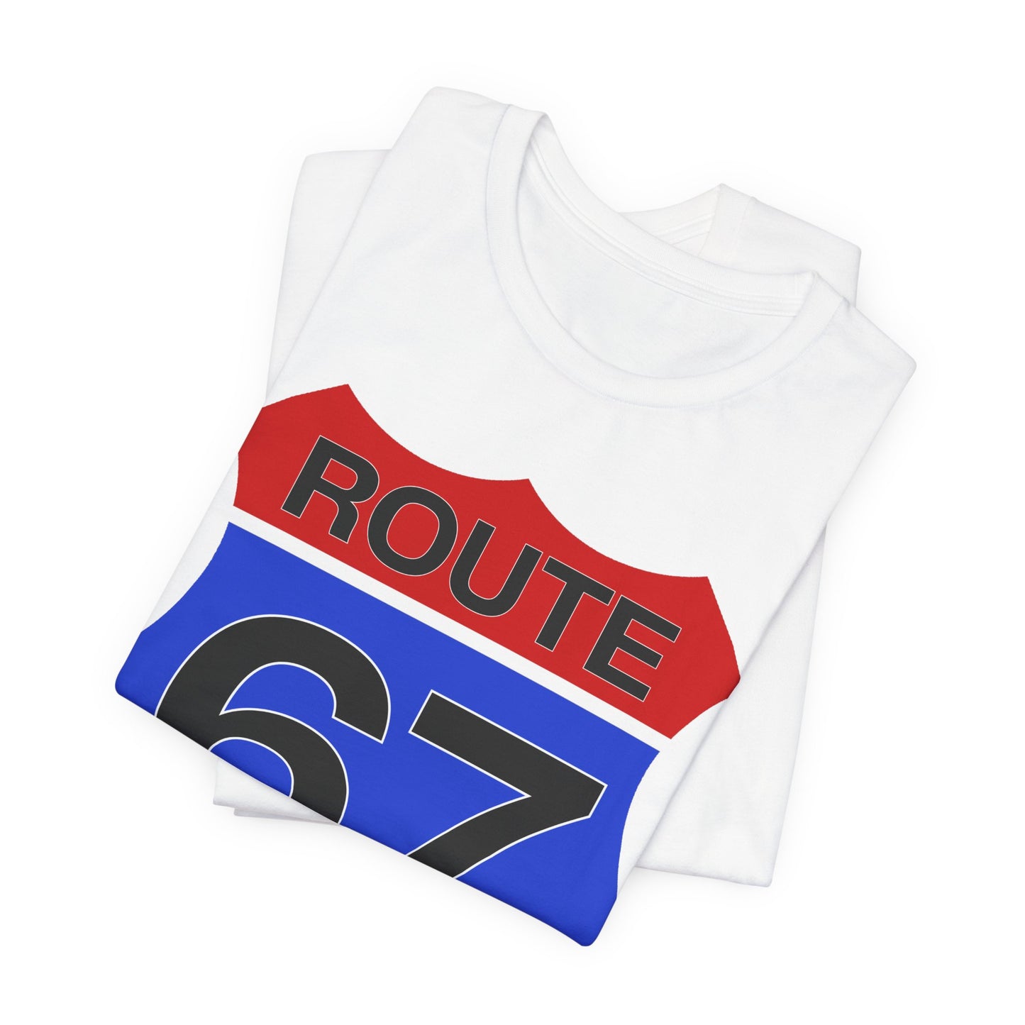 Red & Blue Route 67 – Unisex Tee
