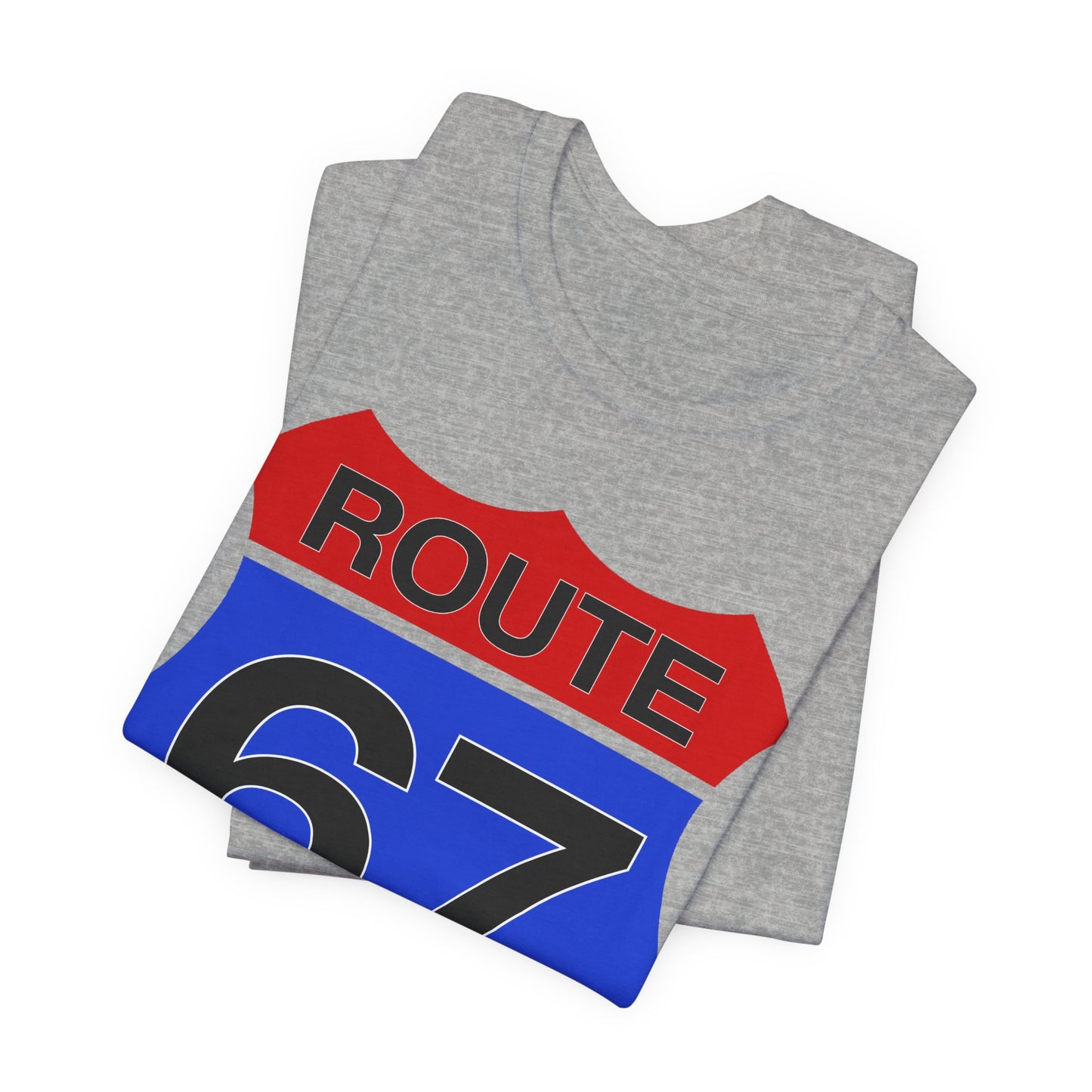 Red & Blue Route 67 – Unisex Tee