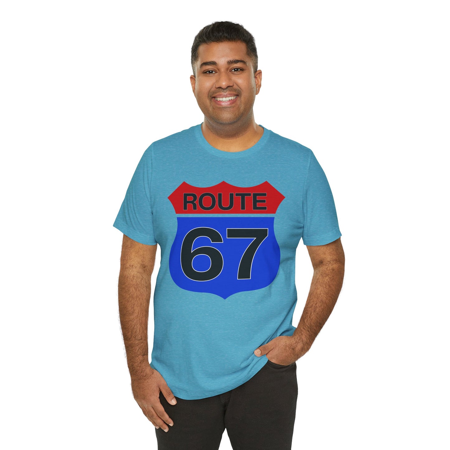 Red & Blue Route 67 – Unisex Tee