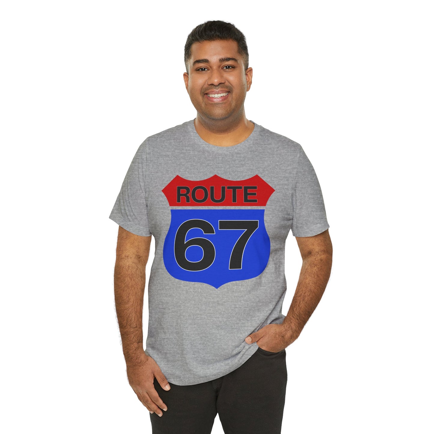 Red & Blue Route 67 – Unisex Tee