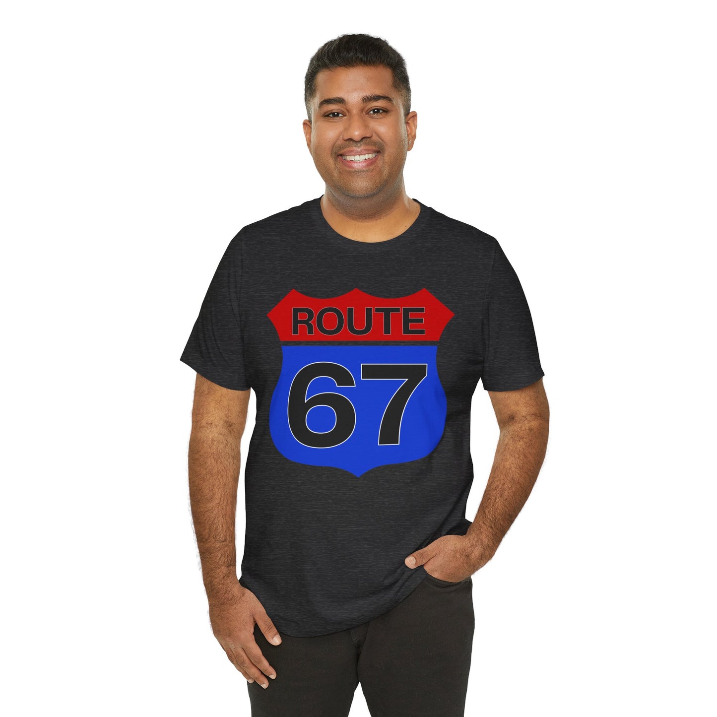 Red & Blue Route 67 – Unisex Tee