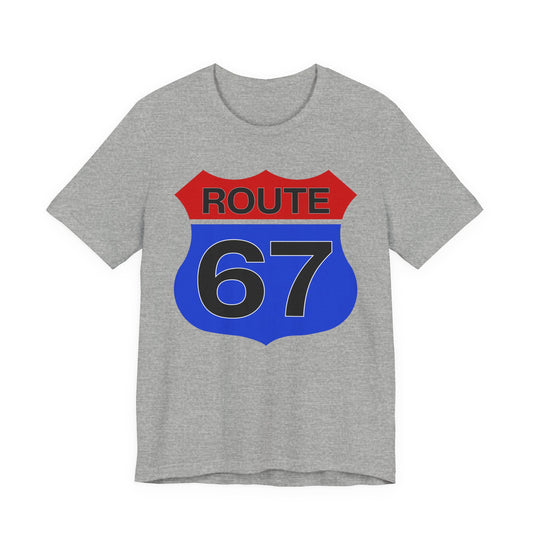 Red & Blue Route 67 – Unisex Tee