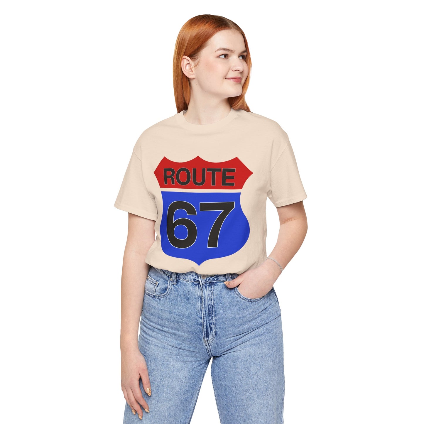 Red & Blue Route 67 – Unisex Tee