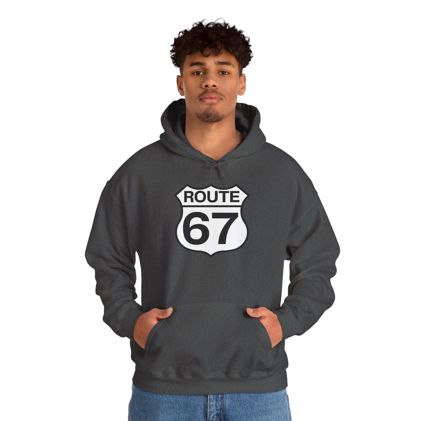 Classic Black & White Route 67 -- Unisex Hoodie