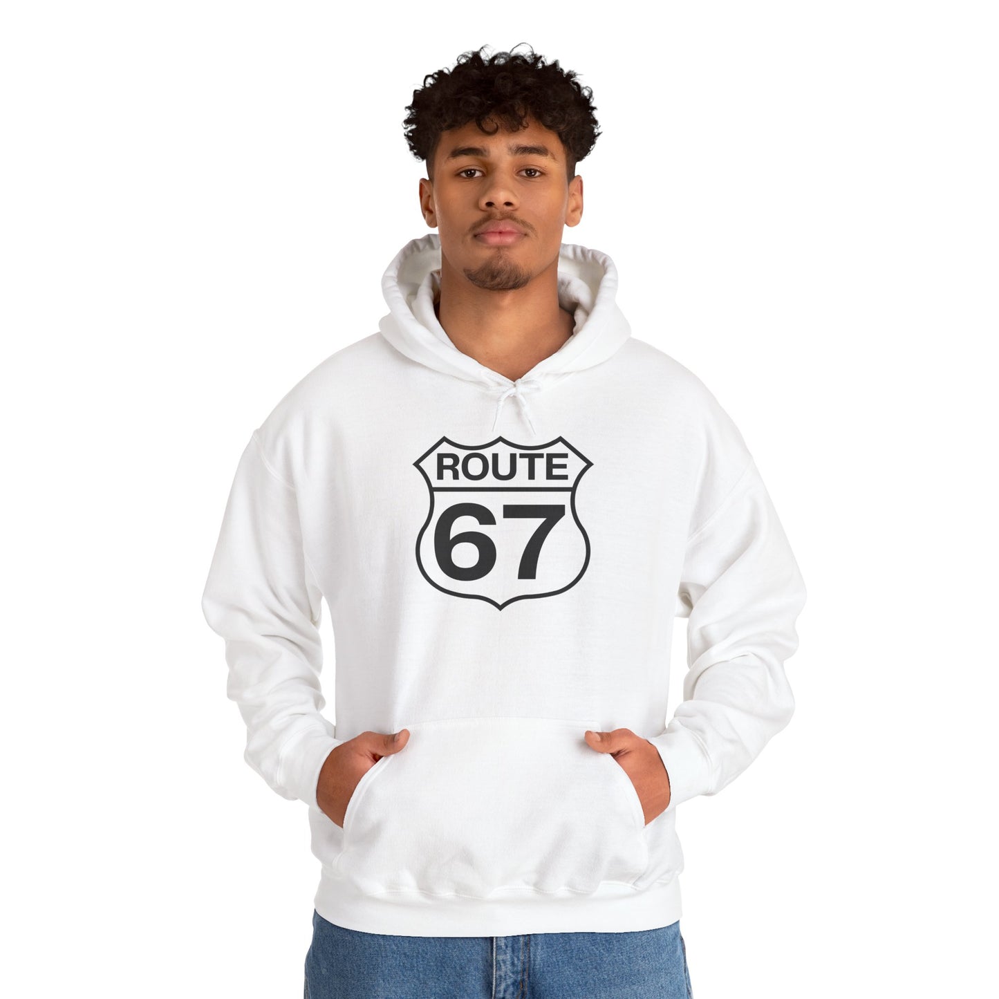 Classic Black & White Route 67 -- Unisex Hoodie