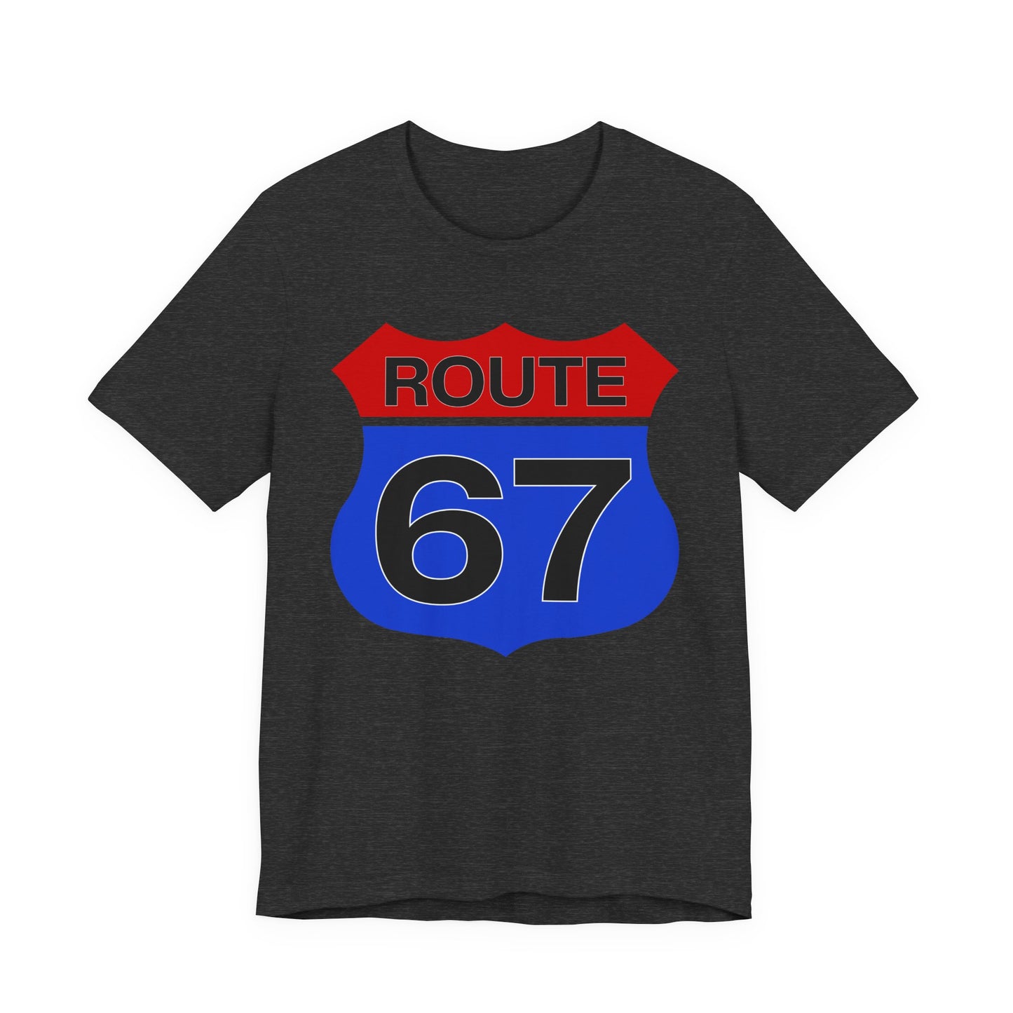 Red & Blue Route 67 – Unisex Tee