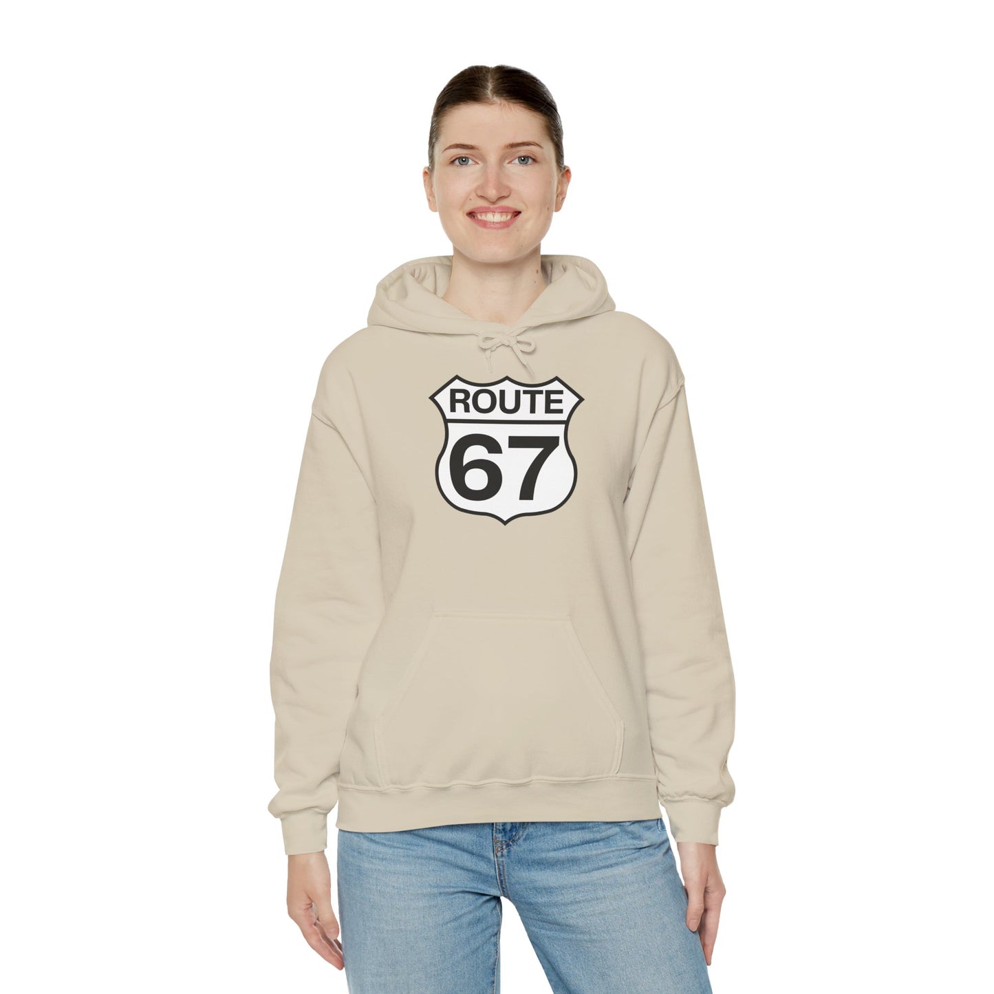 Classic Black & White Route 67 -- Unisex Hoodie
