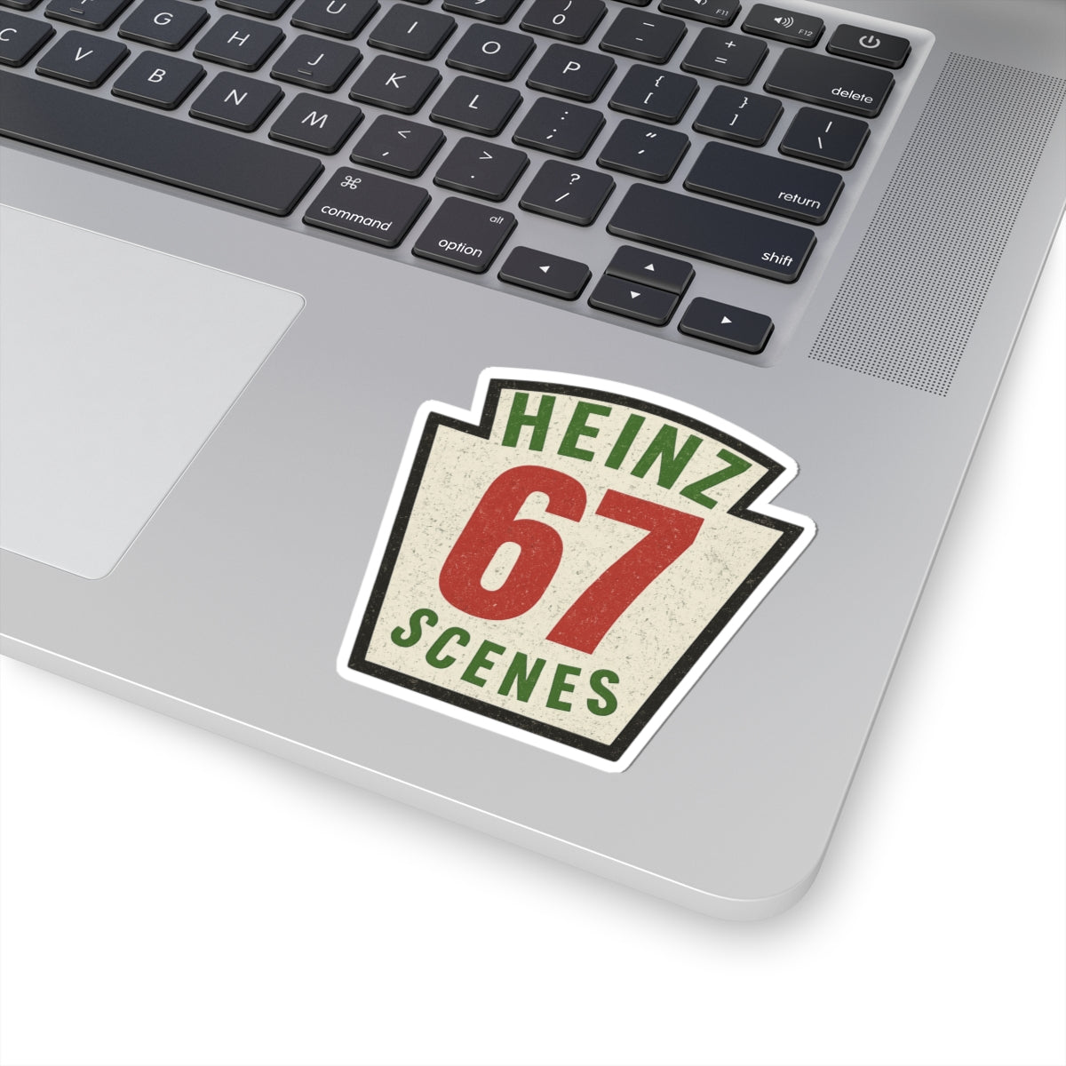 Vintage Shield “67 Scenes” Sticker — Vinyl Kiss-Cut