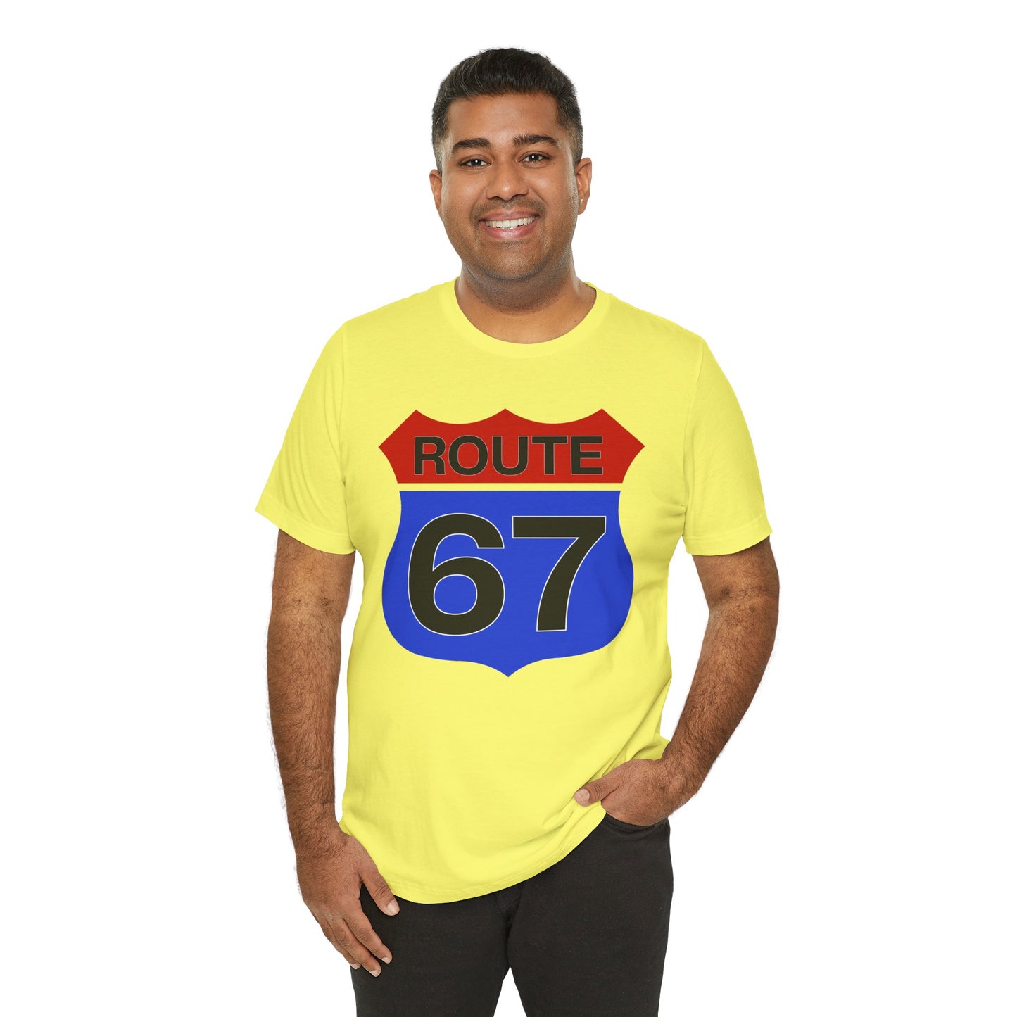 Red & Blue Route 67 – Unisex Tee