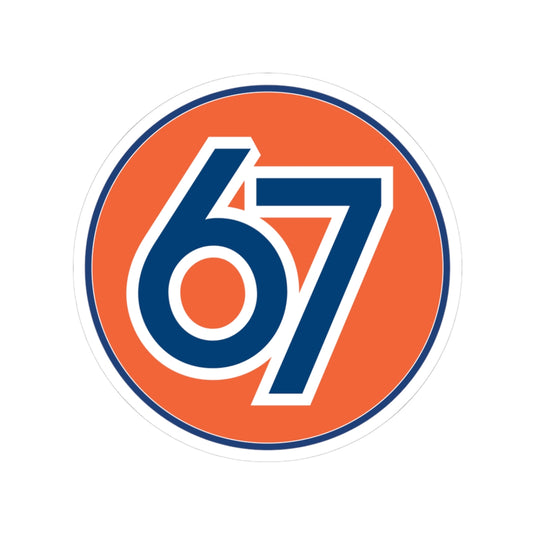 Retro '67 Round Sticker — Vinyl Kiss-Cut