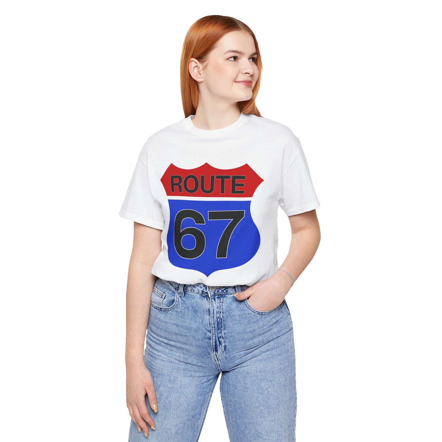 Red & Blue Route 67 – Unisex Tee