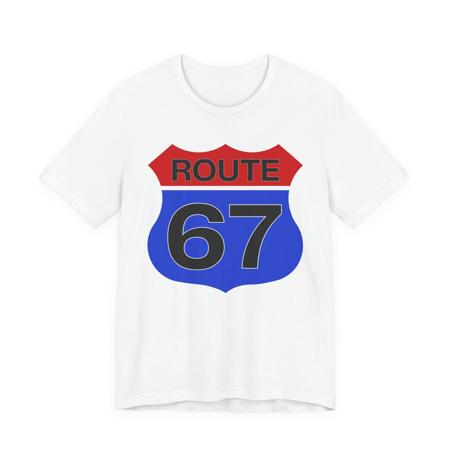 Red & Blue Route 67 – Unisex Tee