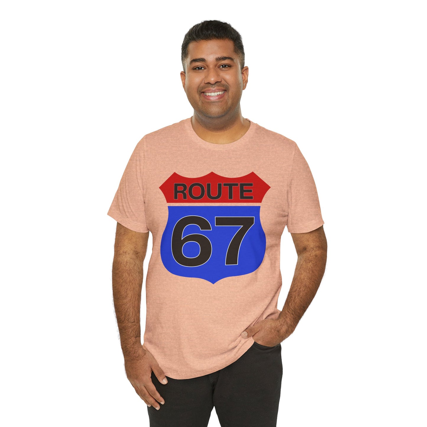 Red & Blue Route 67 – Unisex Tee