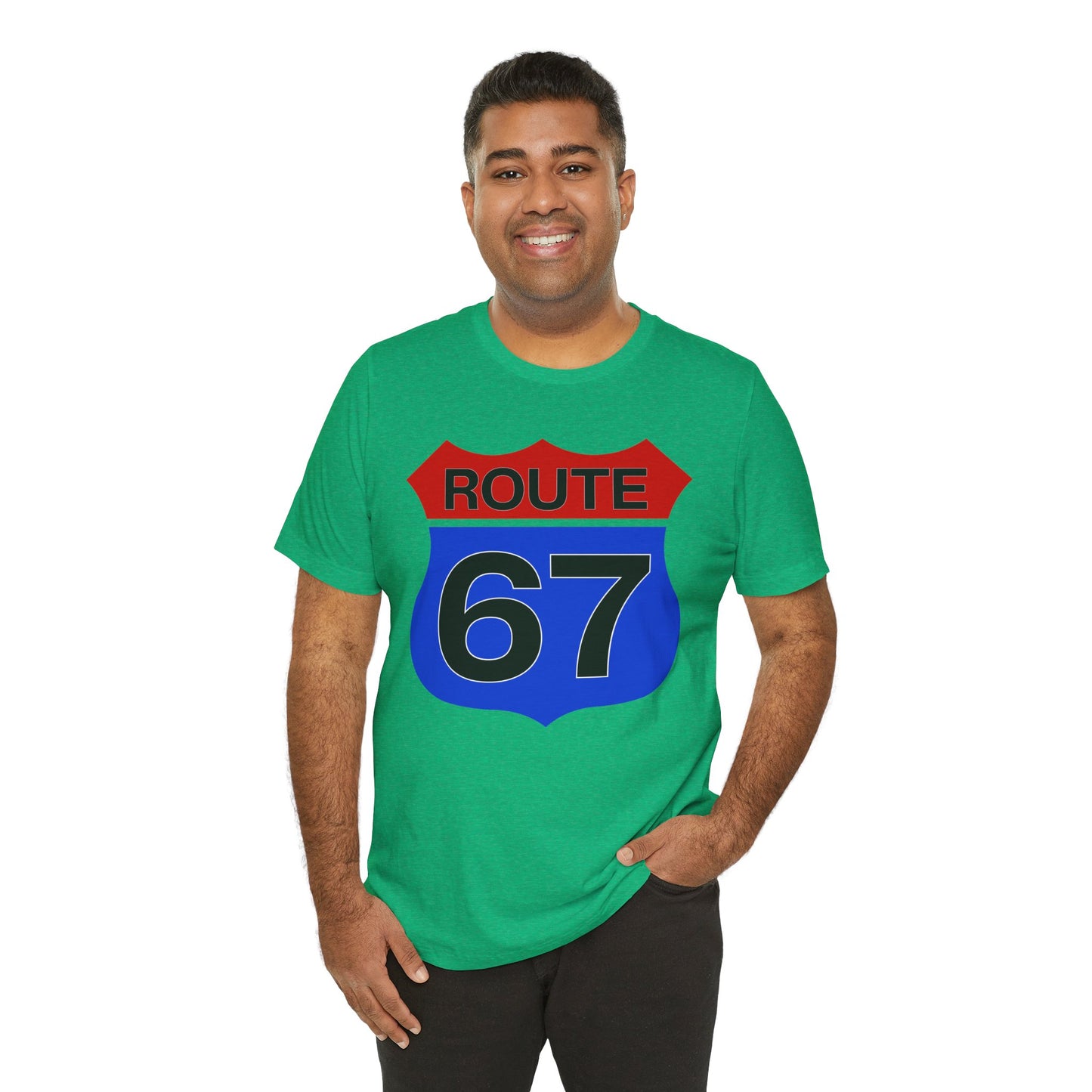 Red & Blue Route 67 – Unisex Tee