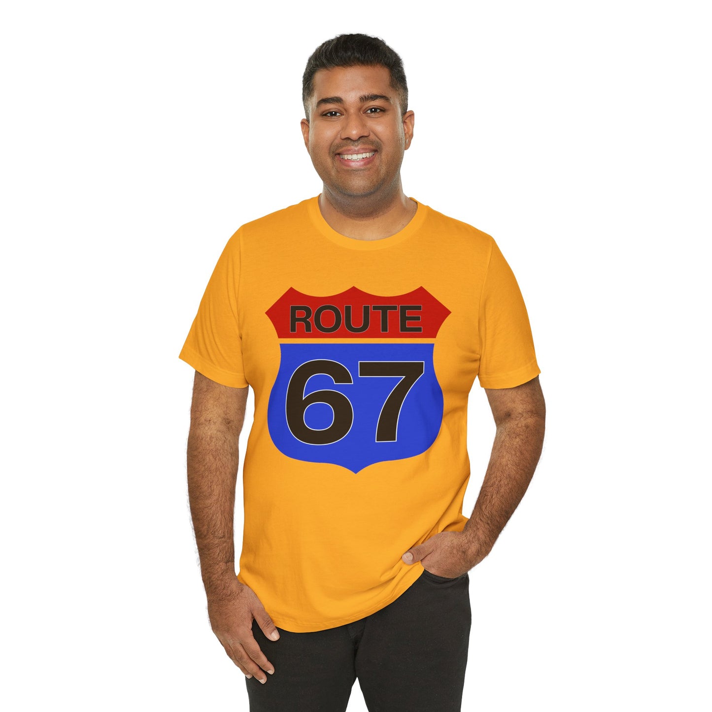 Red & Blue Route 67 – Unisex Tee