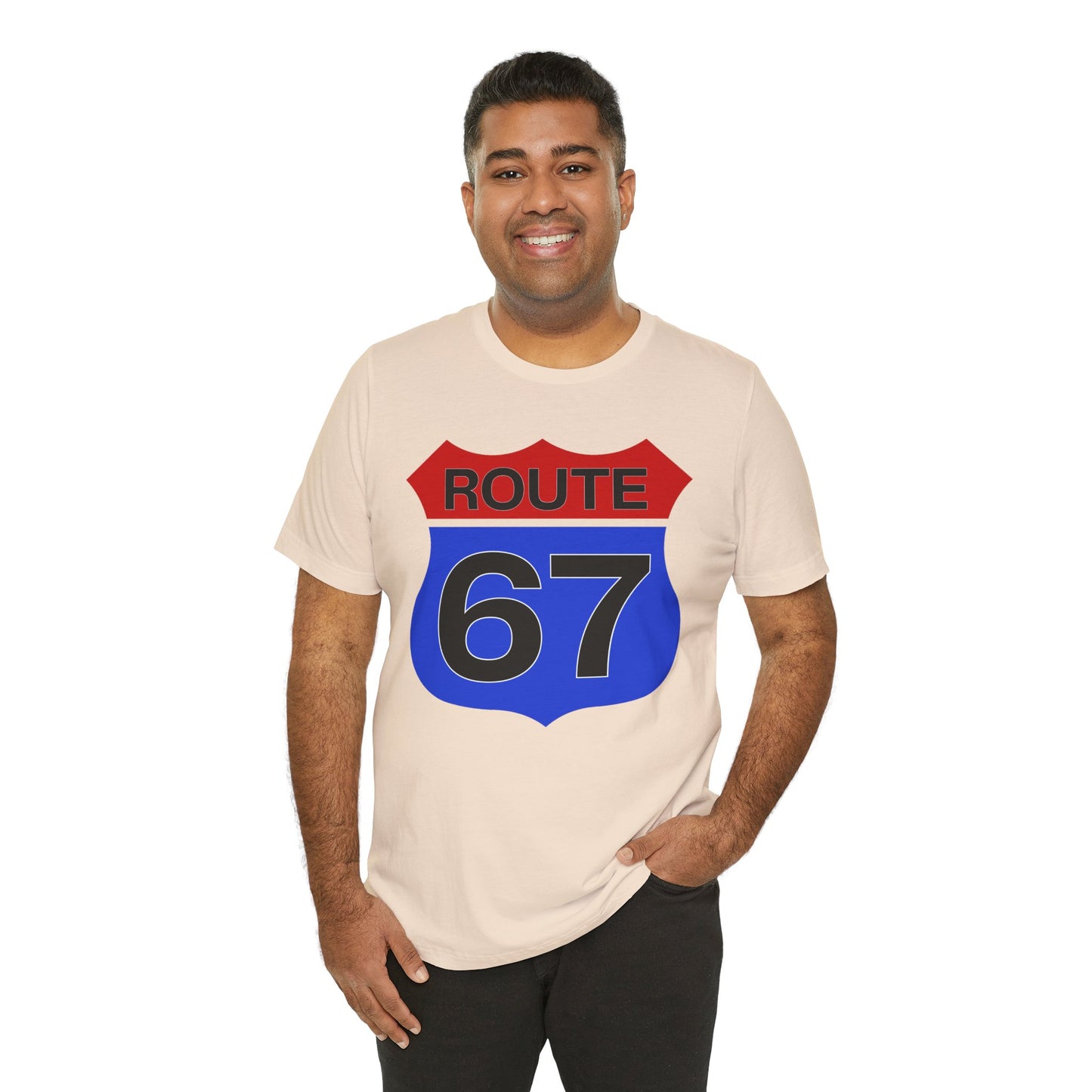 Red & Blue Route 67 – Unisex Tee