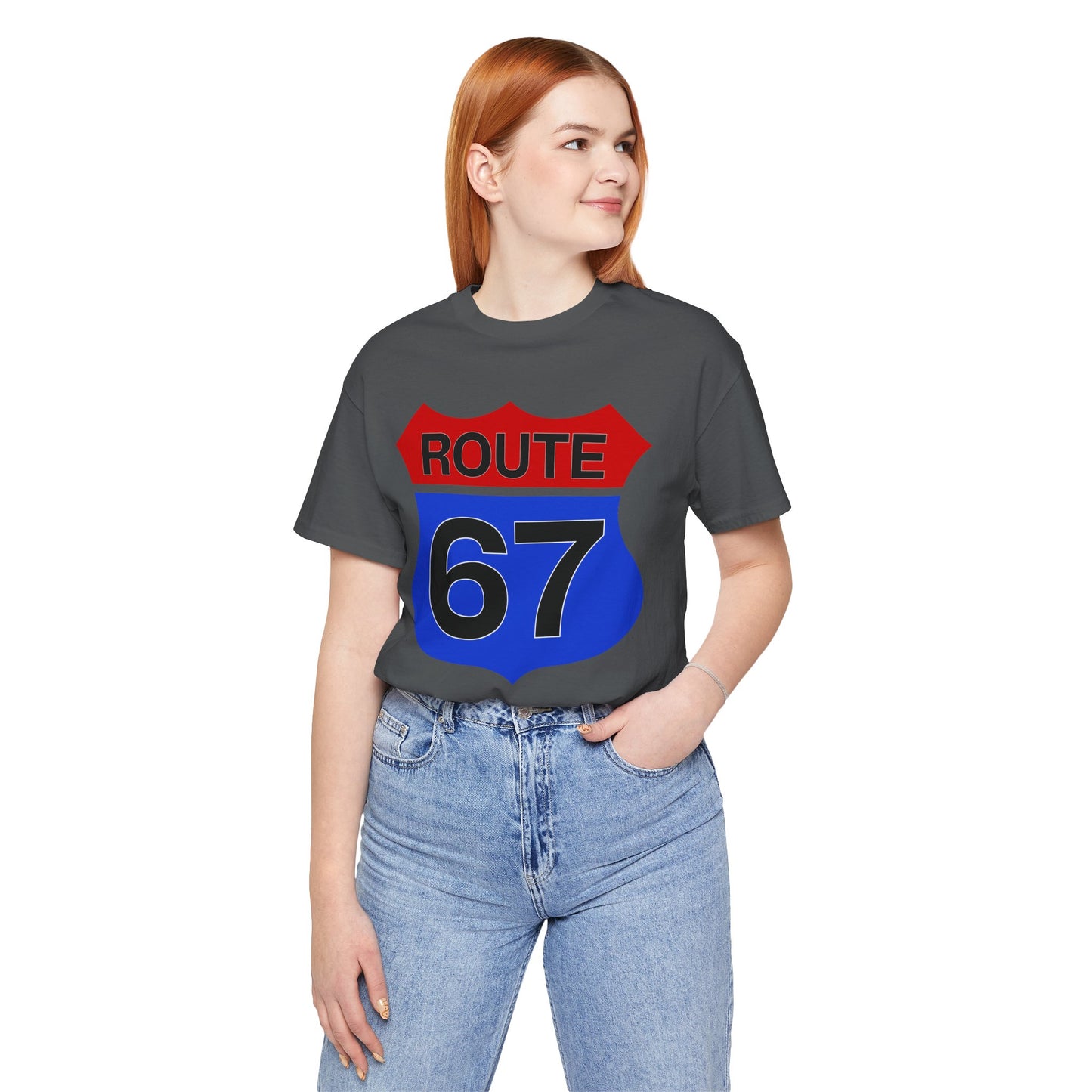 Red & Blue Route 67 – Unisex Tee