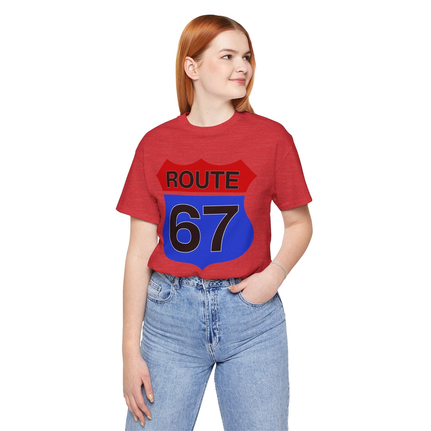 Red & Blue Route 67 – Unisex Tee